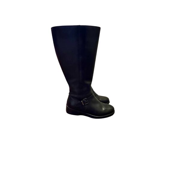 DUO BOOTS Charlotte Knee High Boots In Black Leather, Size 39 - Picture 11 of 14